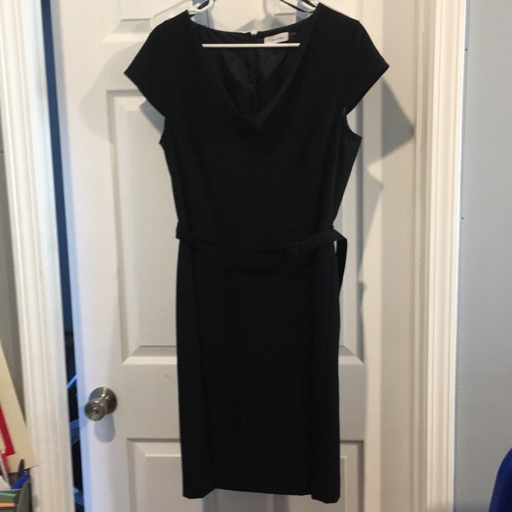 Black Cap-Sleeve Dress